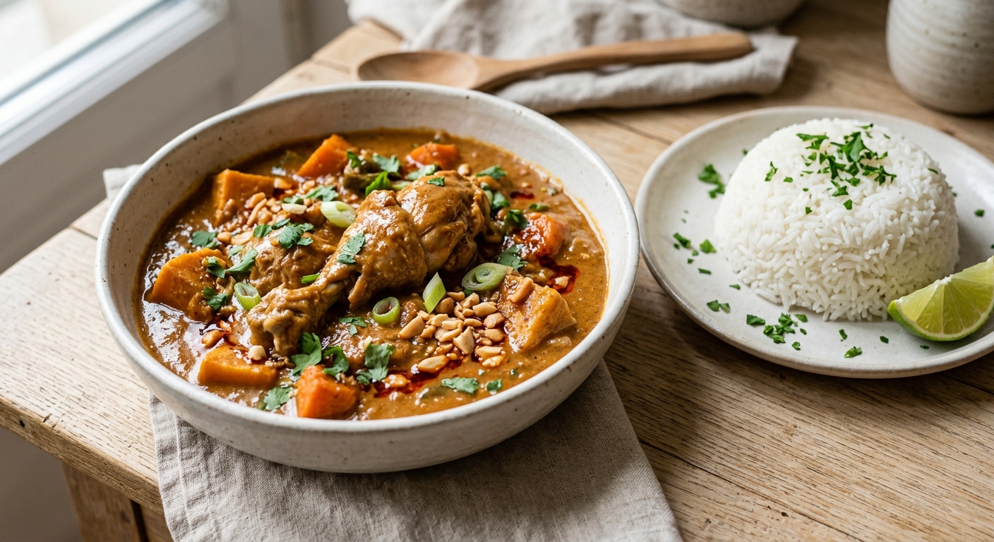 Sauce d'arachide poulet (avec accompagnement)