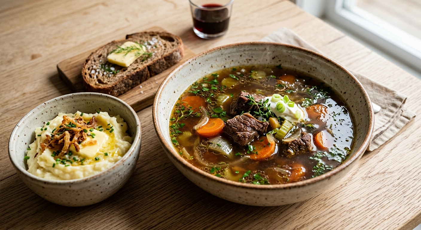 Bouillon de viande + accompagnement