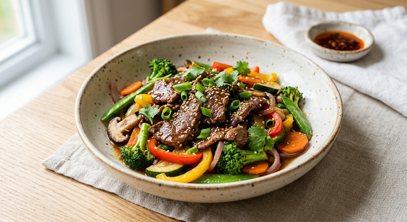 Légume sautés viande