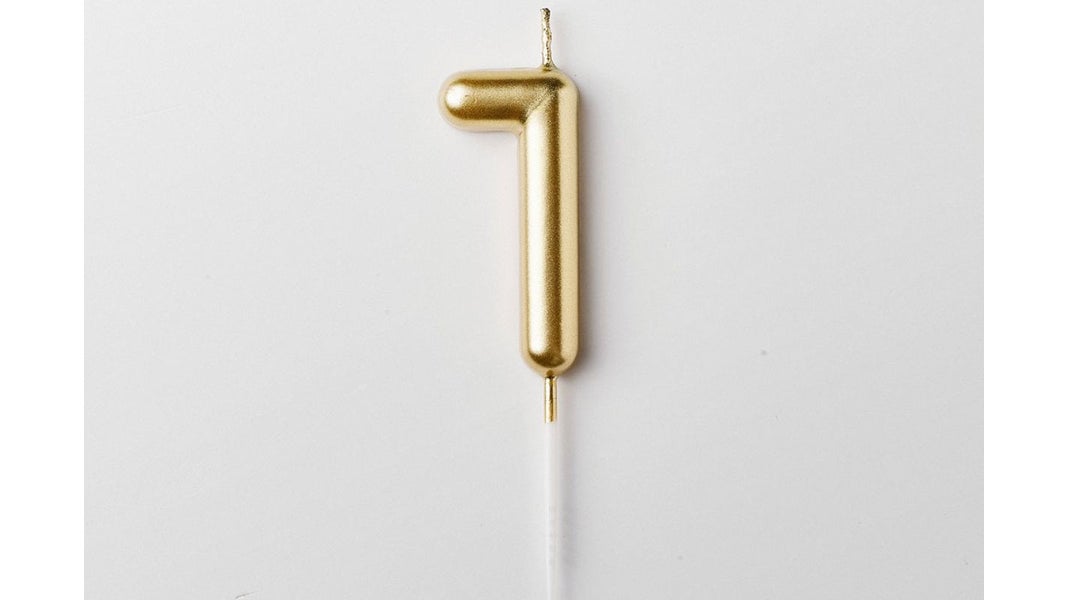 Bougie dorée chiffre 1