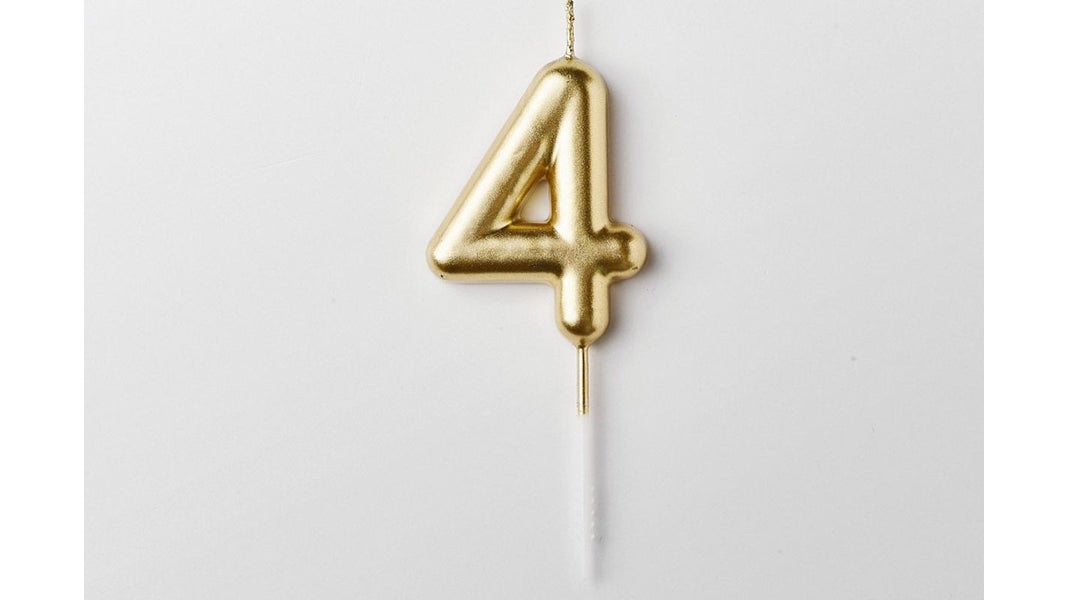 Bougie dorée chiffre 4