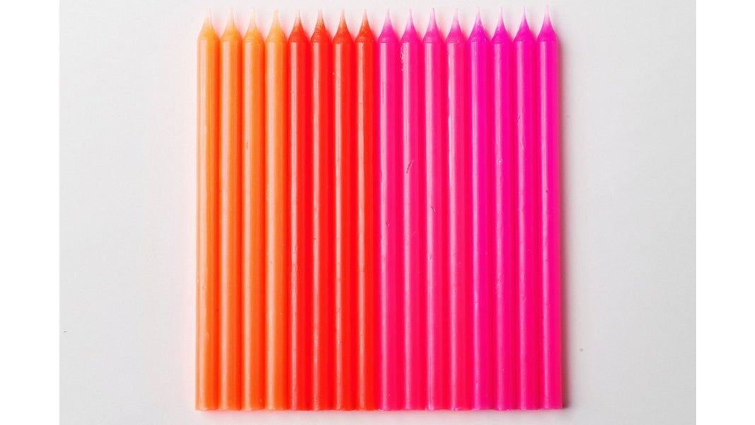 Bougies roses fluo