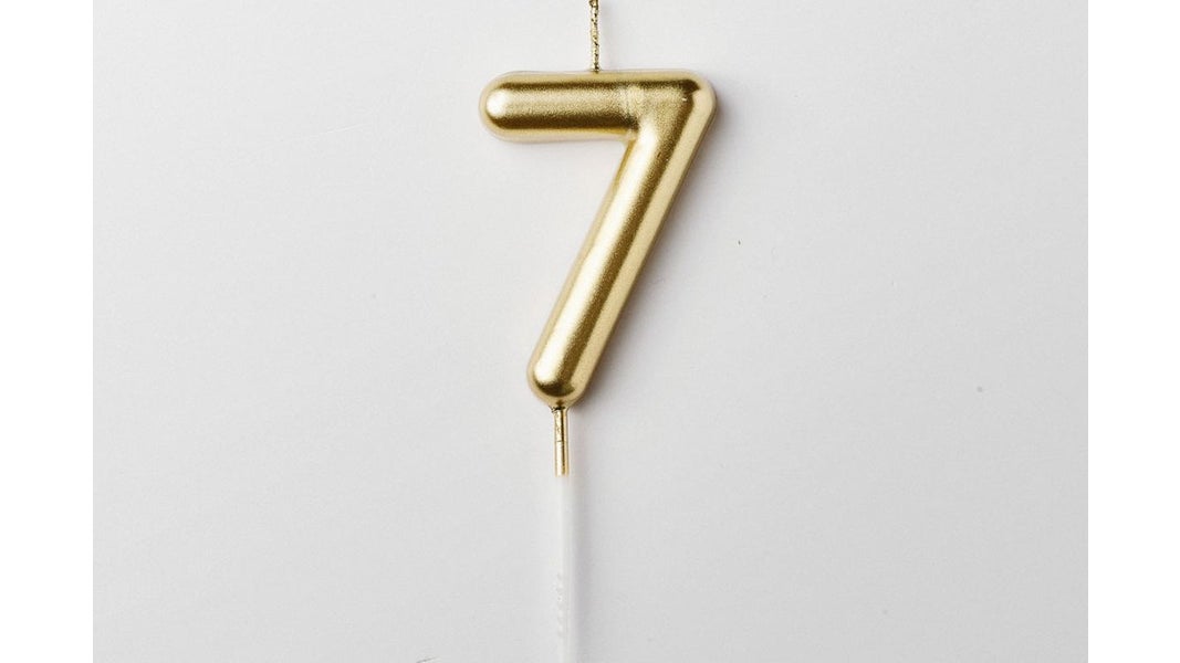 Bougie dorée chiffre 7