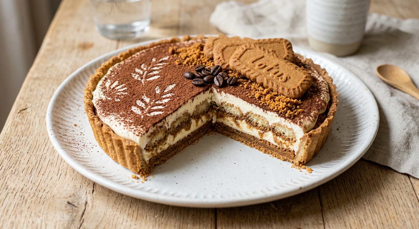 Tarte tiramisu spéculoos