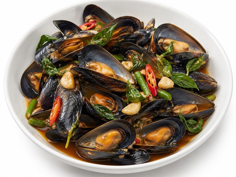 Moules sautées aux basilics