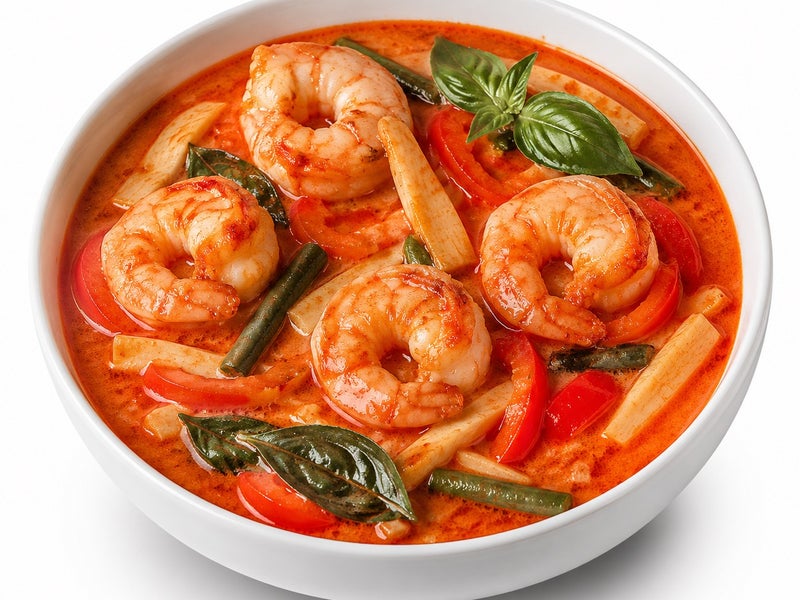 Scampis au curry rouge