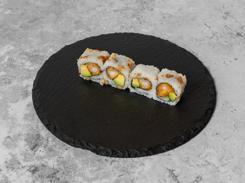 Tempura crevette avocado