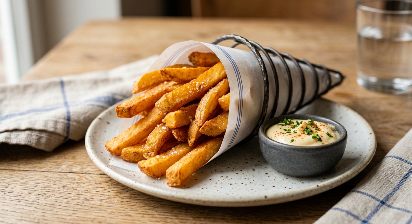 Cornet de frites + sauce
