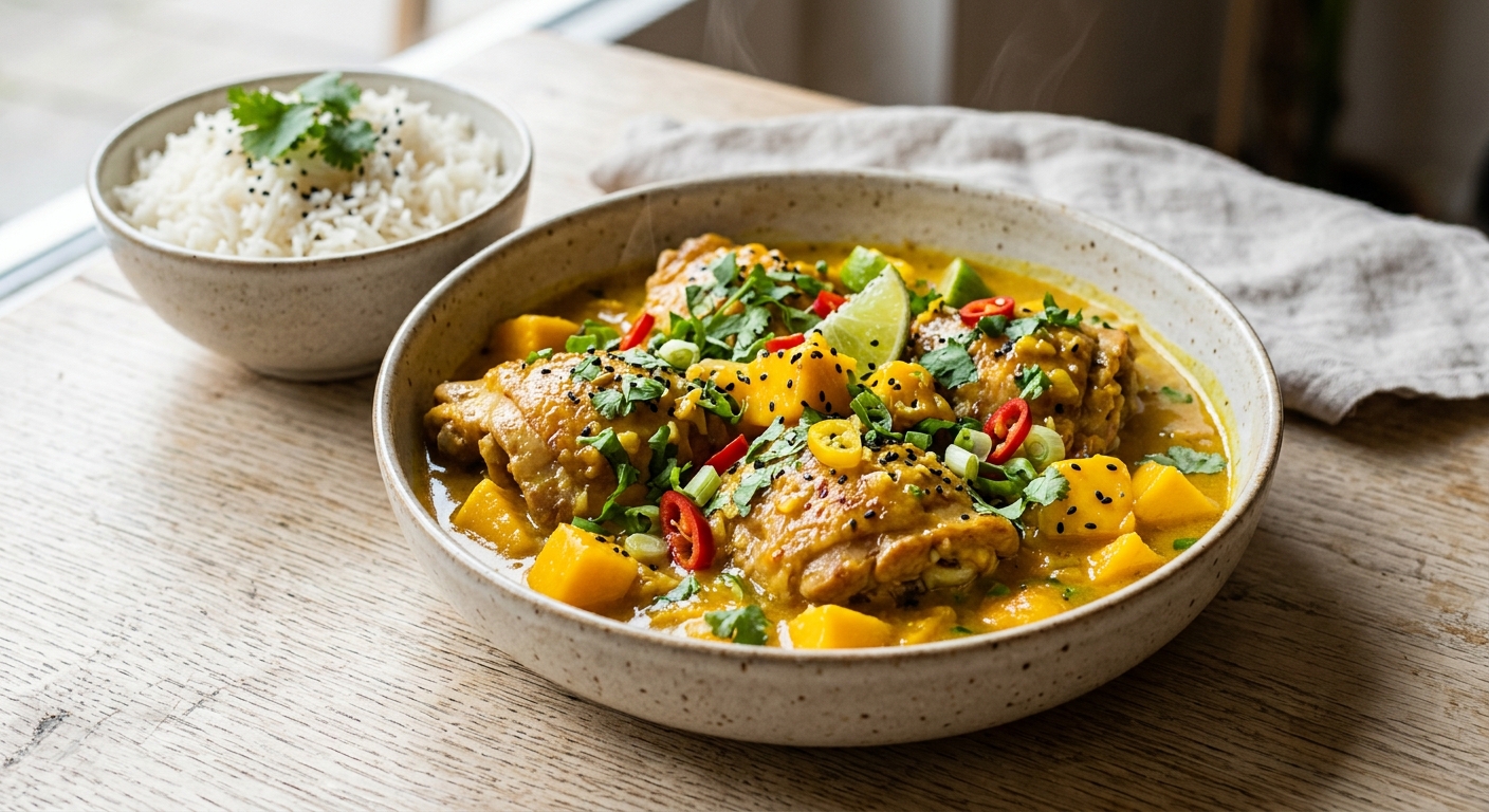 Cocotte de poulet à la mangue